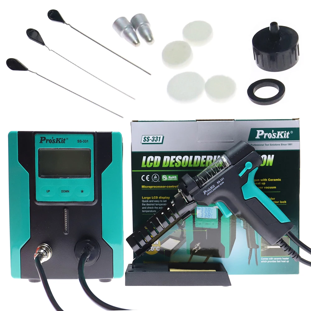 SS-331 LCD 디지털 전기 납땜 제거 스테이션 틴 - Desoldering Gun Vacuum Electric 리뷰 및 가격